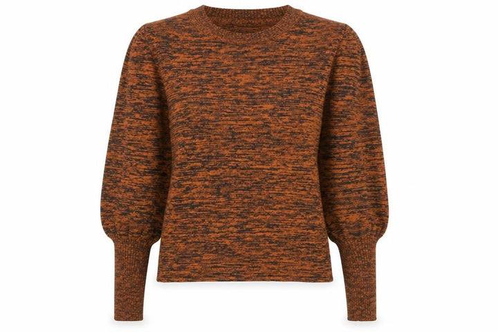 Topshop Women’s Brown Puff Sleeve Knit Blouse UK S