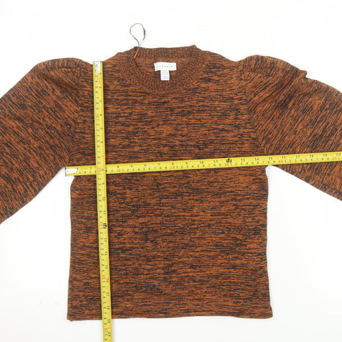Topshop Women’s Brown Puff Sleeve Knit Blouse UK S