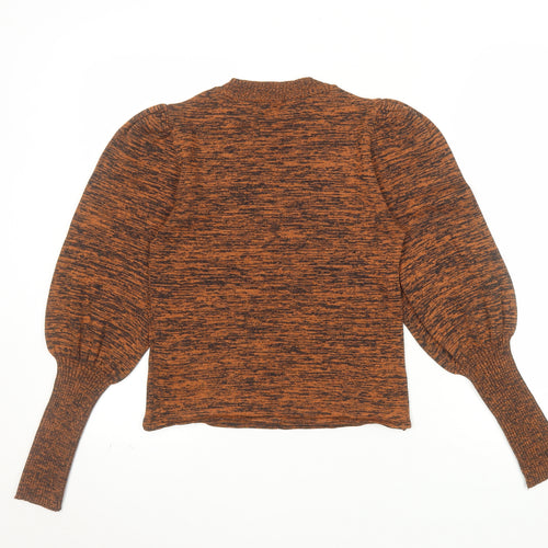 Topshop Women’s Brown Puff Sleeve Knit Blouse UK S