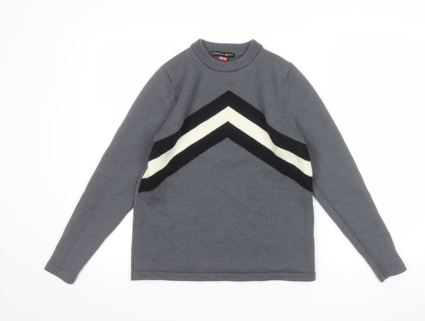 Perfect Moment Women Grey Merino Wool Pullover Jumper M