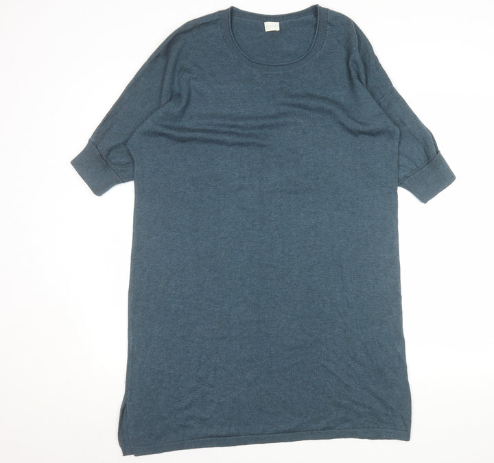 Poetry Women Blue Silk Cashmere Tunic Jumper Size 8