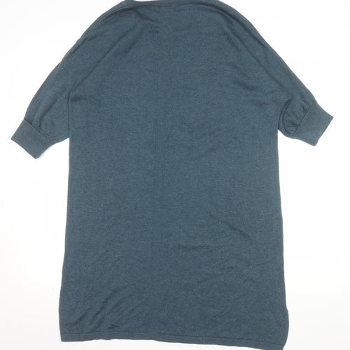 Poetry Women Blue Silk Cashmere Tunic Jumper Size 8