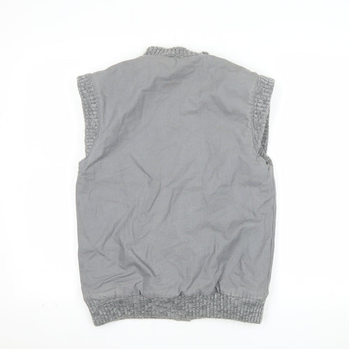 BiBA Women's Grey Cotton Waistcoat Bodywarmer Size 10 Snap Front