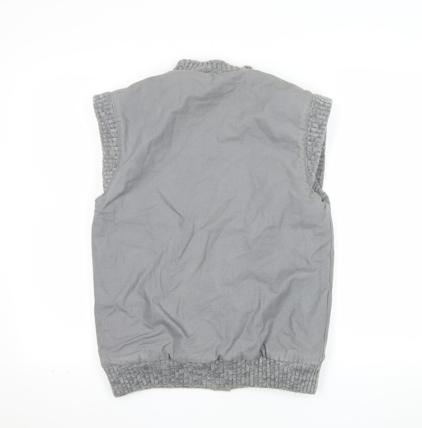 BiBA Women's Grey Cotton Waistcoat Bodywarmer Size 10 Snap Front