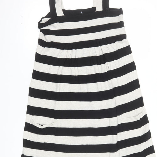 Topshop Women Black Striped Bodycon Cotton Stretch Dress Size 10