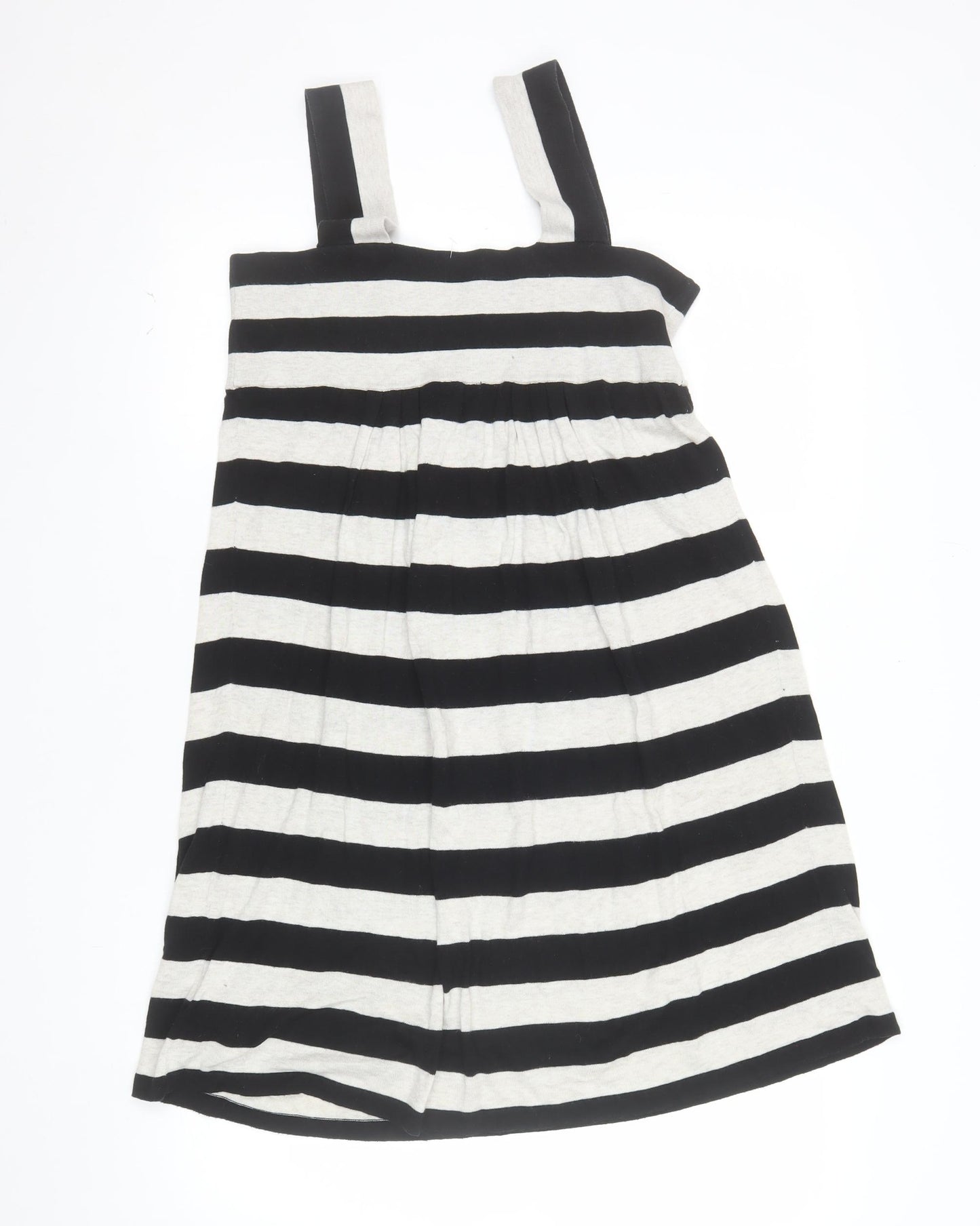 Topshop Women Black Striped Bodycon Cotton Stretch Dress Size 10