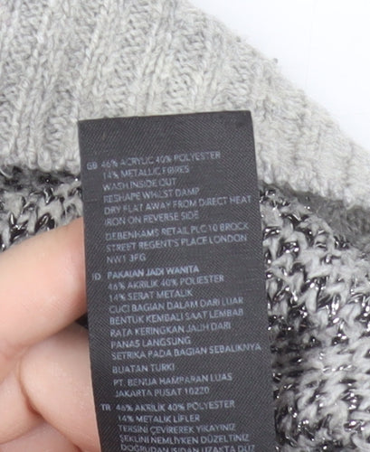 Nine by Savannah Miller Grey Leopard Print Women's Jumper Size 8