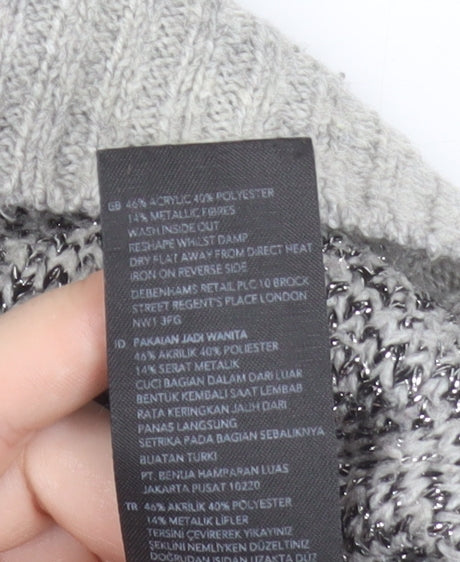 Nine by Savannah Miller Grey Leopard Print Women's Jumper Size 8