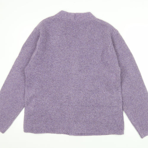 GU Women’s Purple Wool Blend V-Neck Button Cardigan Size S