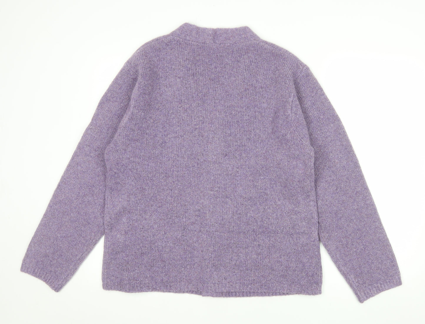 GU Women’s Purple Wool Blend V-Neck Button Cardigan Size S
