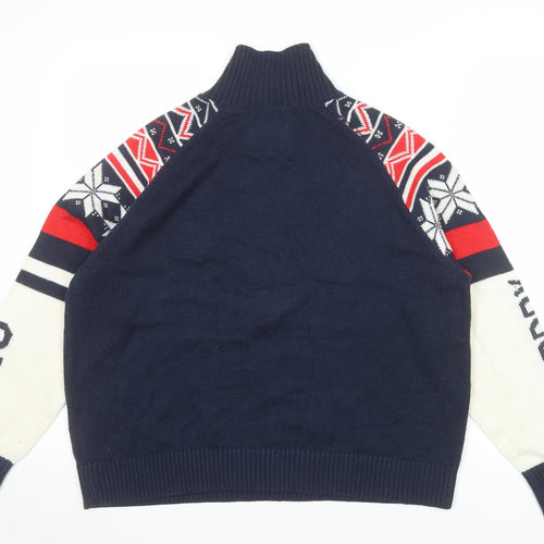 Superdry Women's Multicoloured Fair Isle Half Zip Ski Jumper Size 16