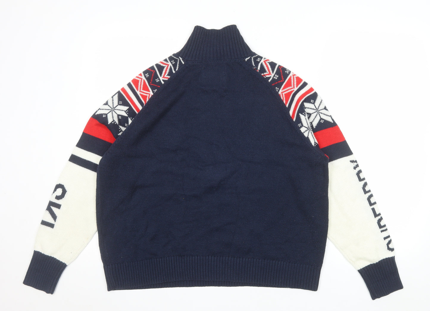 Superdry Women's Multicoloured Fair Isle Half Zip Ski Jumper Size 16