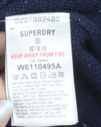Superdry Women's Multicoloured Fair Isle Half Zip Ski Jumper Size 16