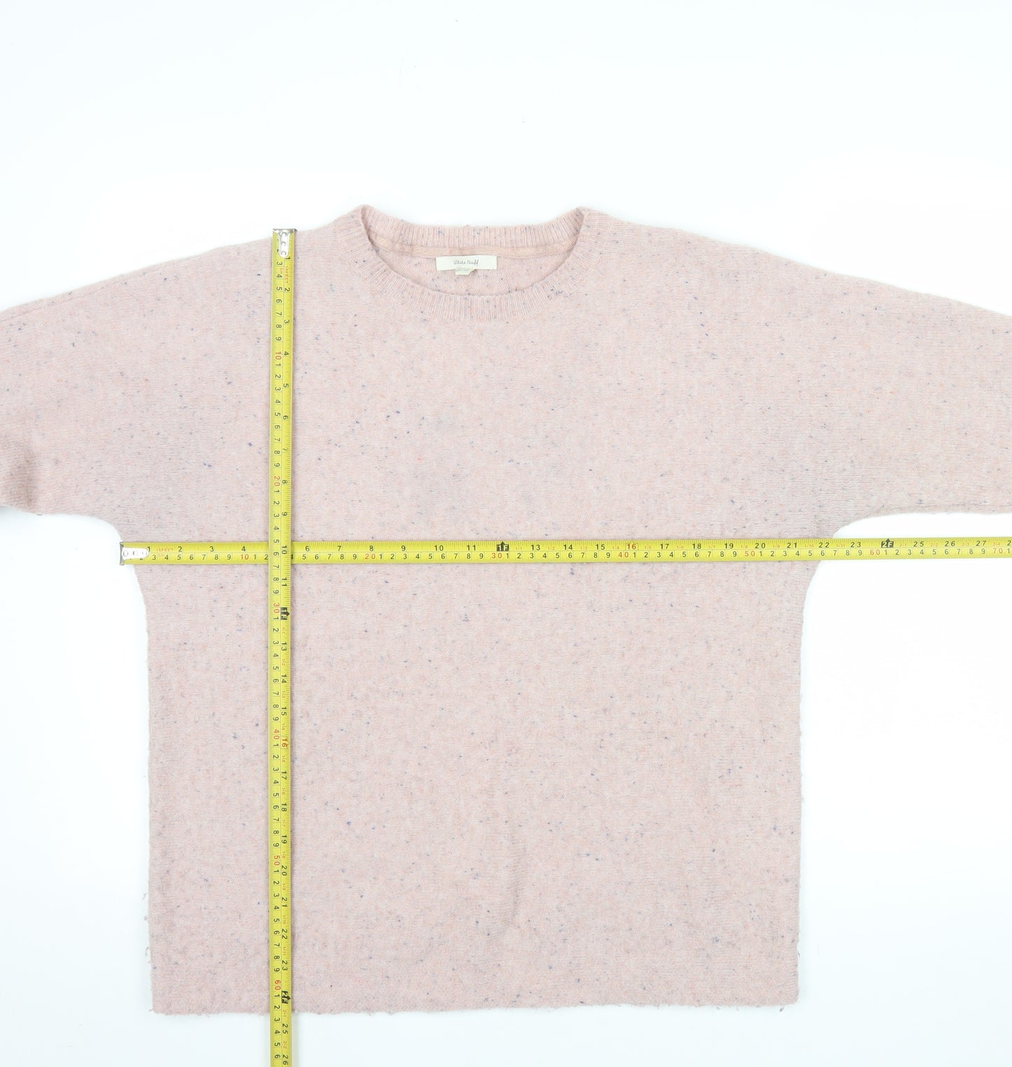 White Stuff Women's Pink Wool Blend Crew Neck Jumper Size 14