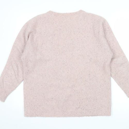 White Stuff Women's Pink Wool Blend Crew Neck Jumper Size 14