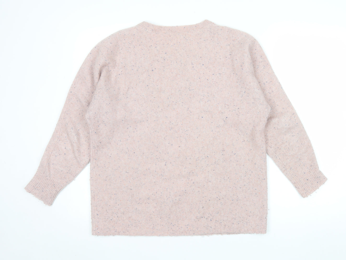 White Stuff Women's Pink Wool Blend Crew Neck Jumper Size 14