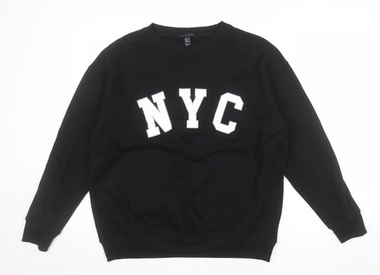 New Look Men's Black NYC Graphic Pullover Sweatshirt Size S