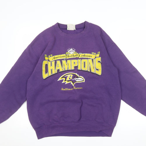 Lee Sport Men's Purple Baltimore Ravens Champions Sweatshirt M Vintage