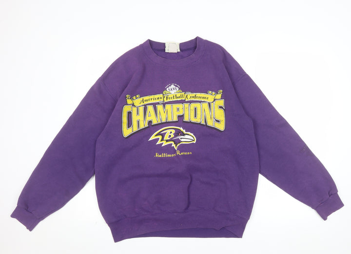 Lee Sport Men's Purple Baltimore Ravens Champions Sweatshirt M Vintage