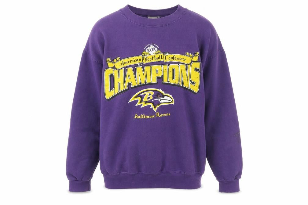 Lee Sport Men's Purple Baltimore Ravens Champions Sweatshirt M Vintage