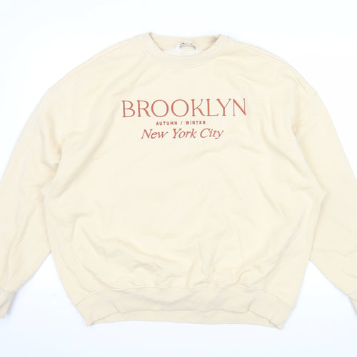 Next Men’s Beige Brooklyn Crew Neck Sweatshirt M Autumn Winter