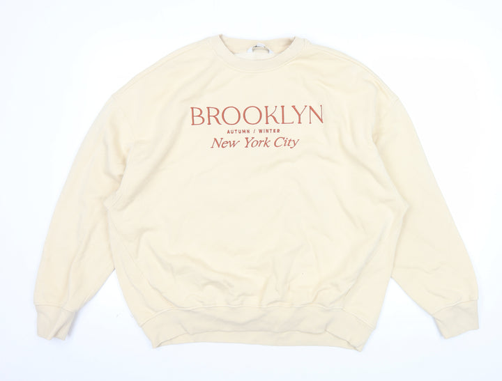 Next Men’s Beige Brooklyn Crew Neck Sweatshirt M Autumn Winter