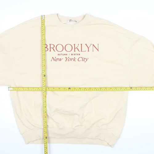 Next Men’s Beige Brooklyn Crew Neck Sweatshirt M Autumn Winter
