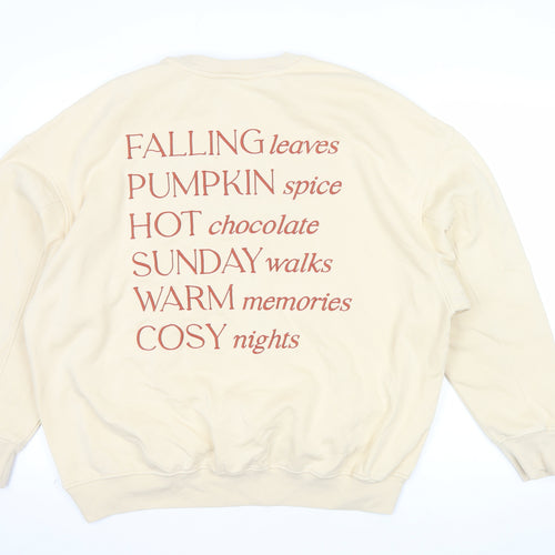 Next Men’s Beige Brooklyn Crew Neck Sweatshirt M Autumn Winter