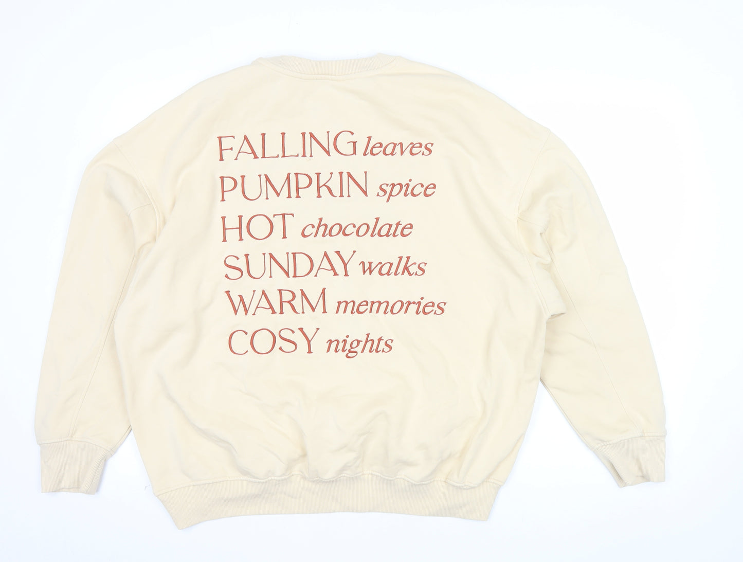 Next Men’s Beige Brooklyn Crew Neck Sweatshirt M Autumn Winter