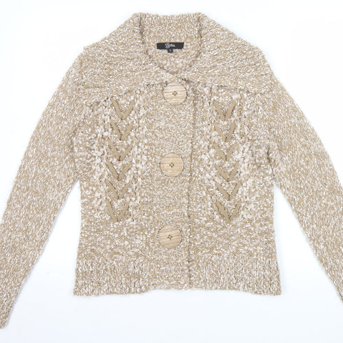 Felicia Collection Women’s Beige Chunky Knit Button Cardigan Size S