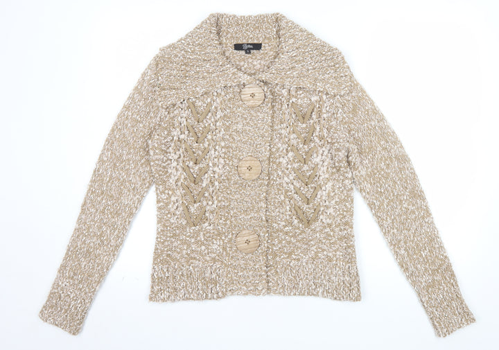 Felicia Collection Women’s Beige Chunky Knit Button Cardigan Size S