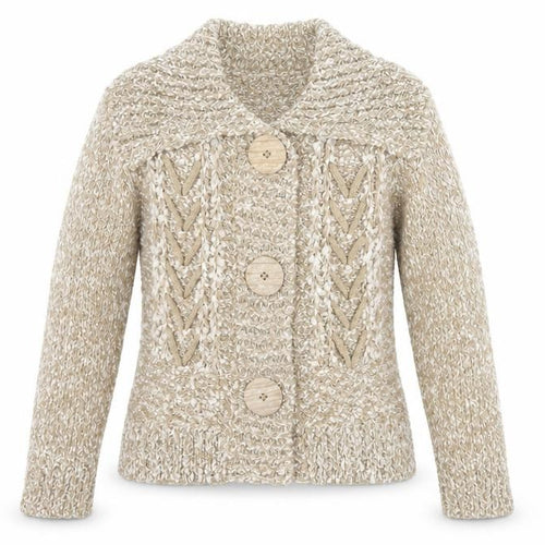 Felicia Collection Women’s Beige Chunky Knit Button Cardigan Size S