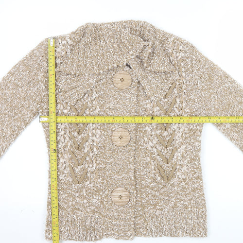 Felicia Collection Women’s Beige Chunky Knit Button Cardigan Size S