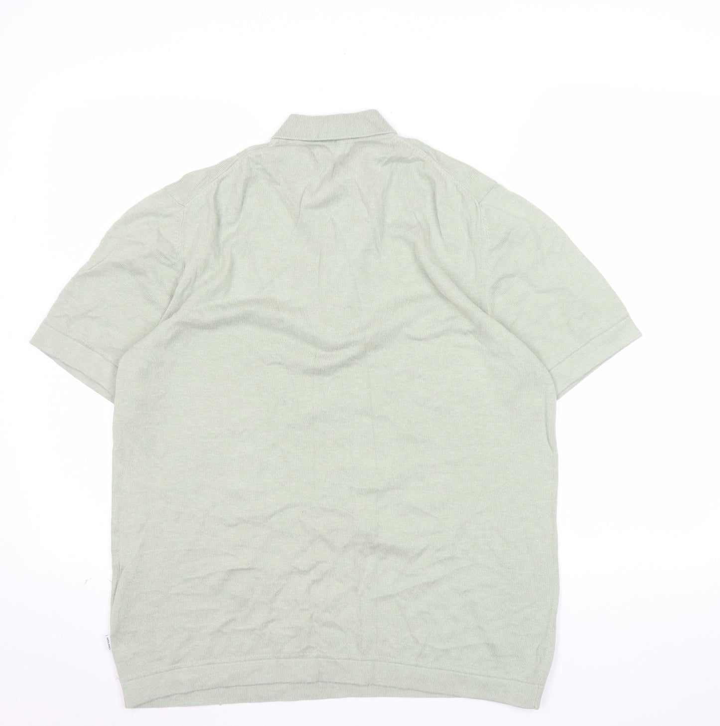 Jack & Jones Men’s Green 1/4 Zip Knit Polo Shirt Size L