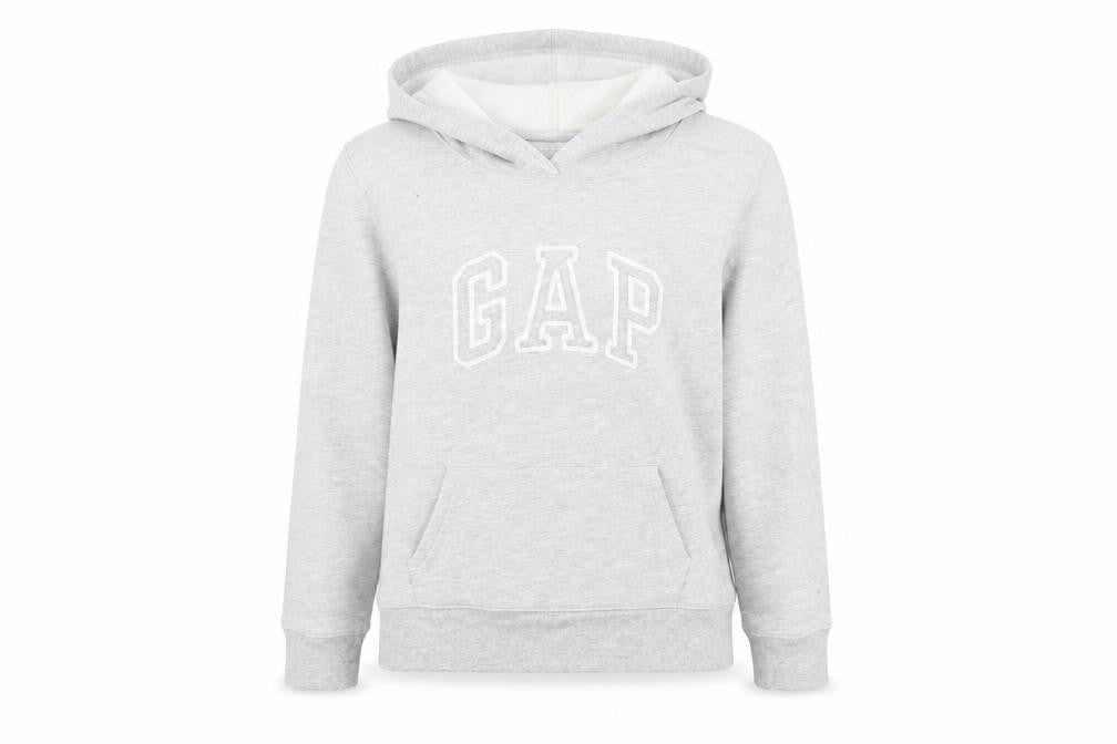 Gap Women Light Grey Pullover Hoodie L Soft Cotton Blend Casual