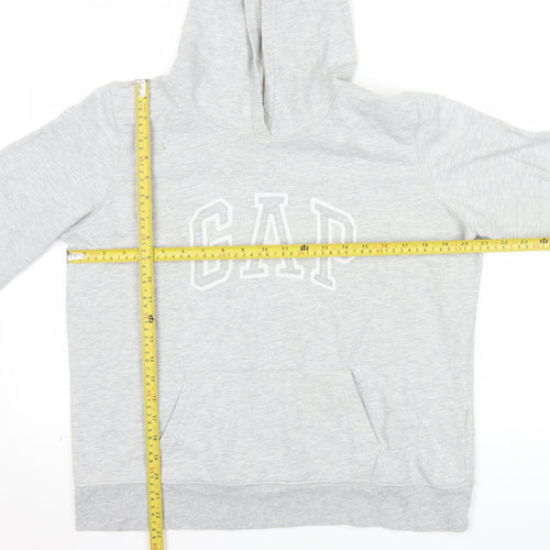 GAP Women Light Grey Pullover Hoodie L Soft Cotton Blend Casual