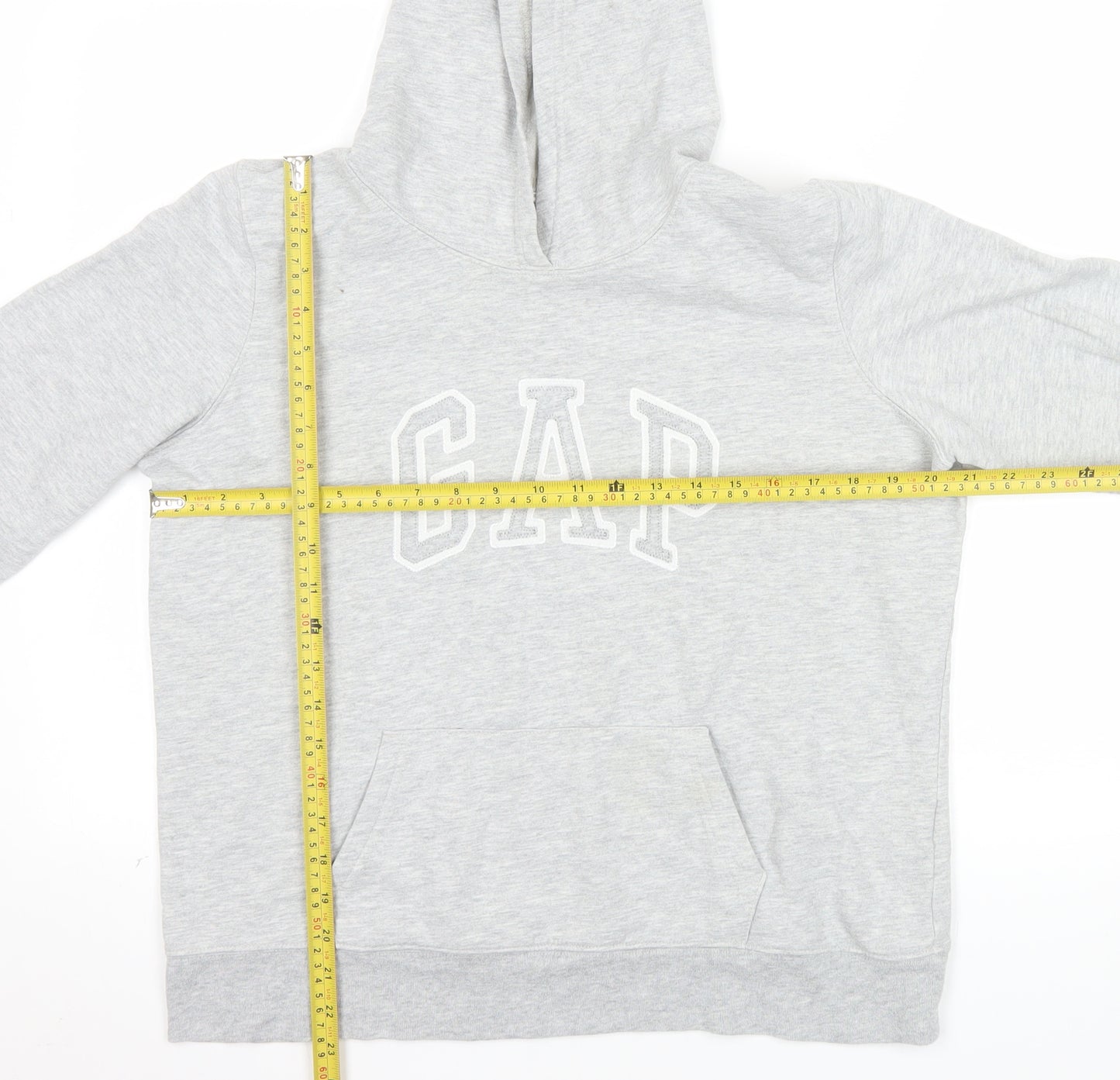 GAP Women Light Grey Pullover Hoodie L Soft Cotton Blend Casual