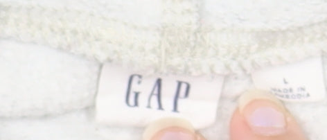 GAP Women Light Grey Pullover Hoodie L Soft Cotton Blend Casual