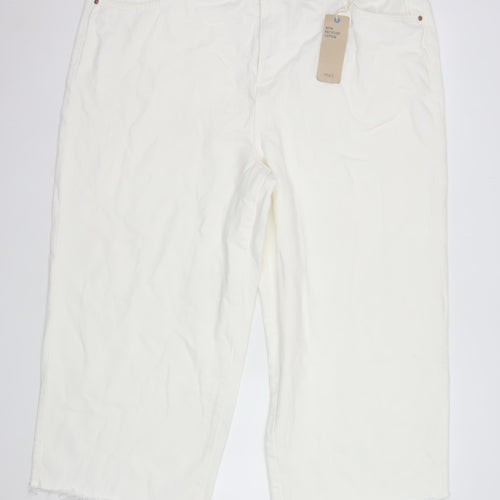 Marks and Spencer Women’s White Cropped Canvas Jeans Size 20