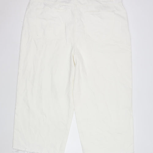 Marks and Spencer Women’s White Cropped Canvas Jeans Size 20