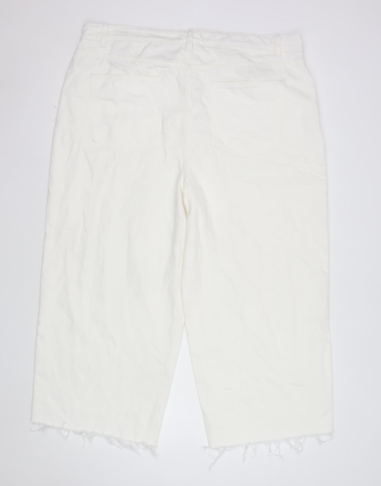 Marks and Spencer Women’s White Cropped Canvas Jeans Size 20