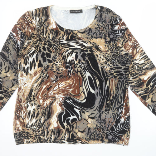Just Elegance Women’s Multicoloured Animal Print L Jumper