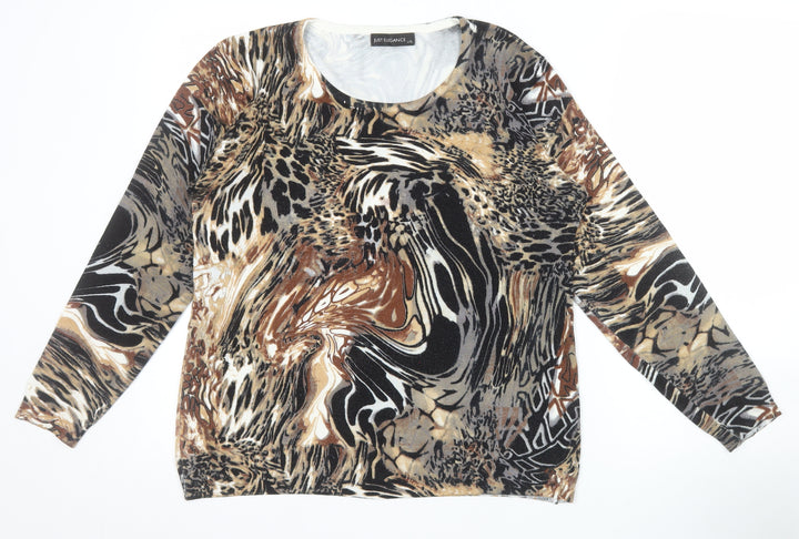 Just Elegance Women’s Multicoloured Animal Print L Jumper