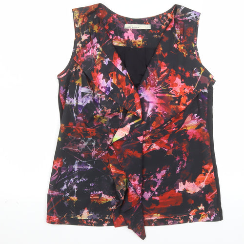 Karen Millen Women’s Multicoloured Floral Wrap Blouse Size 10