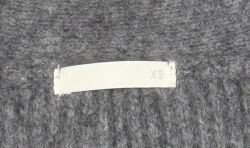 GU Womens Grey Chunky Knit V-Neck Cardigan XS