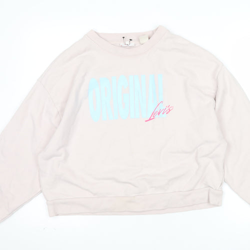 Levi's Women's Beige Original Logo Pullover Sweatshirt M