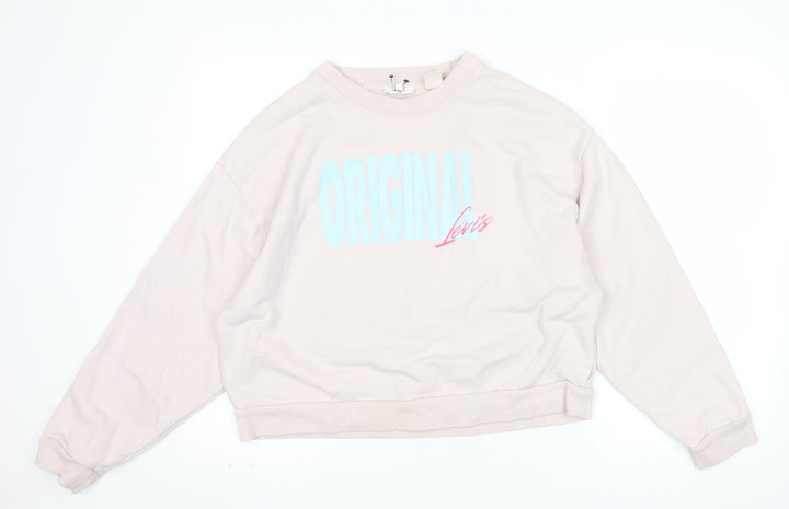 Levi's Women's Beige Original Logo Pullover Sweatshirt M