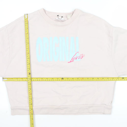 Levi's Women's Beige Original Logo Pullover Sweatshirt M