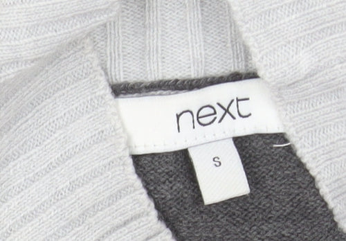 Next Women’s Grey Roll Neck Button Accent Long Sleeve Jumper Size S