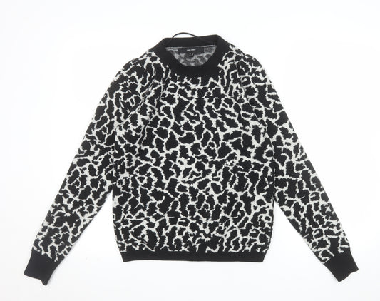 Vero Moda Women’s Black Animal Print Knit Jumper Size S